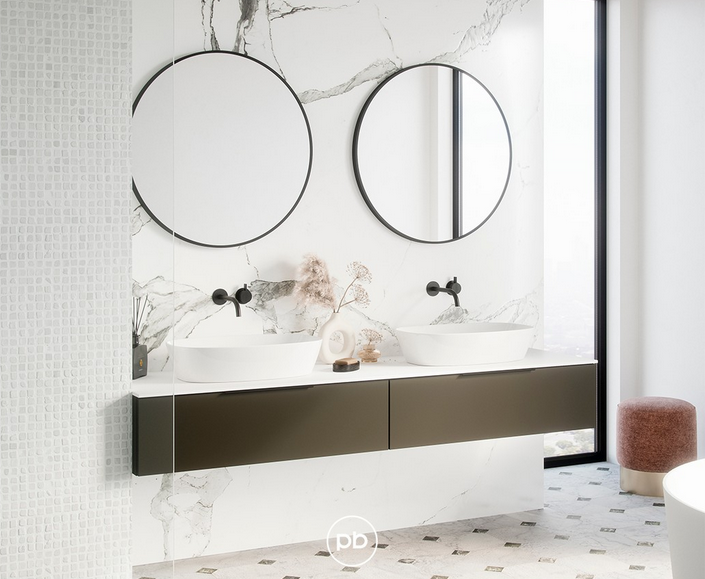 Maatwerkmeubel in Mat Taupe | Primabad