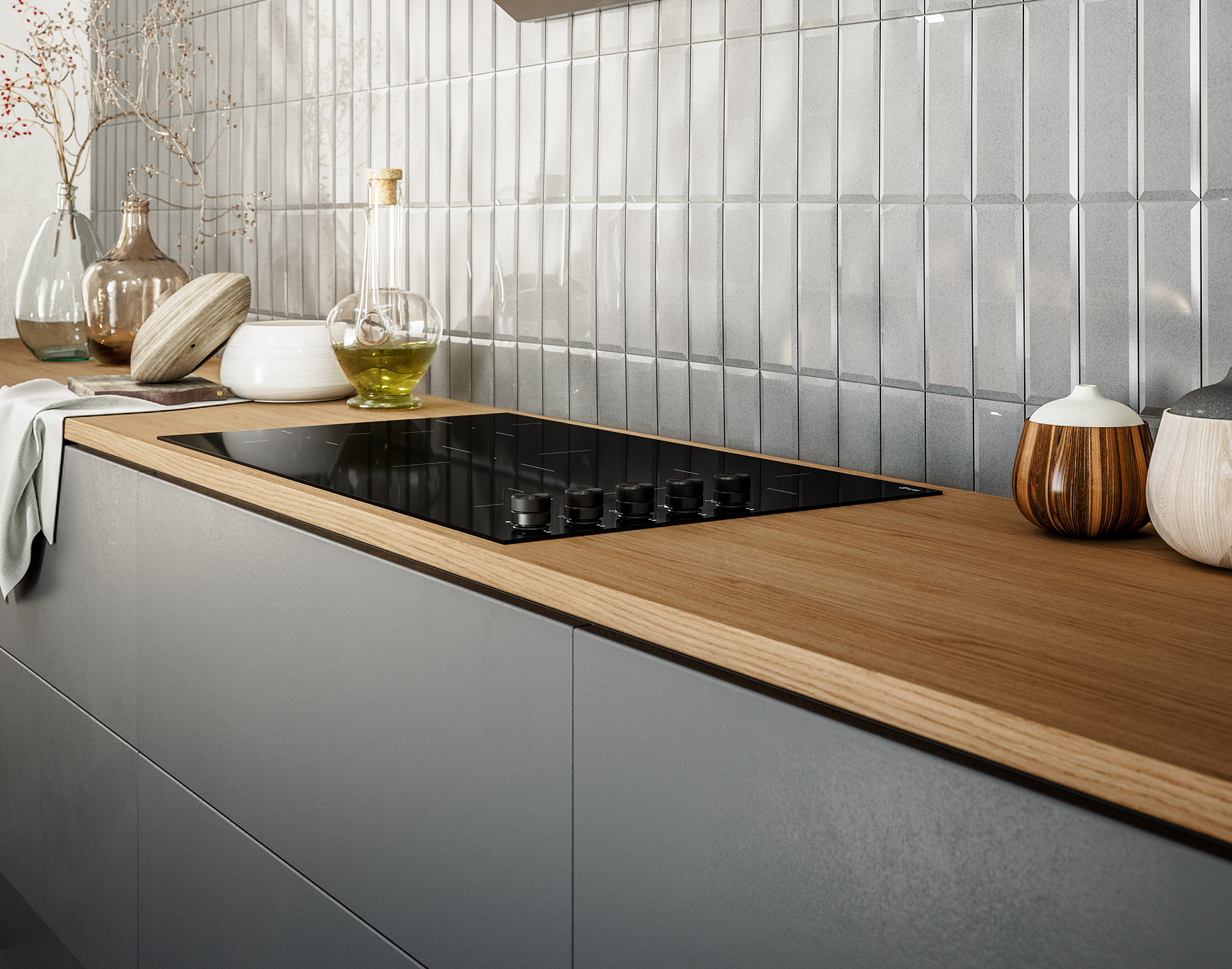 Modern | ILVE Professional Plus 90 inductiekookplaat met knop bediening