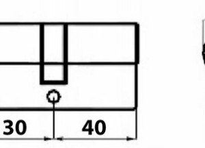 Knopcilinder zwart 30/40 - incl. 4 sleutels