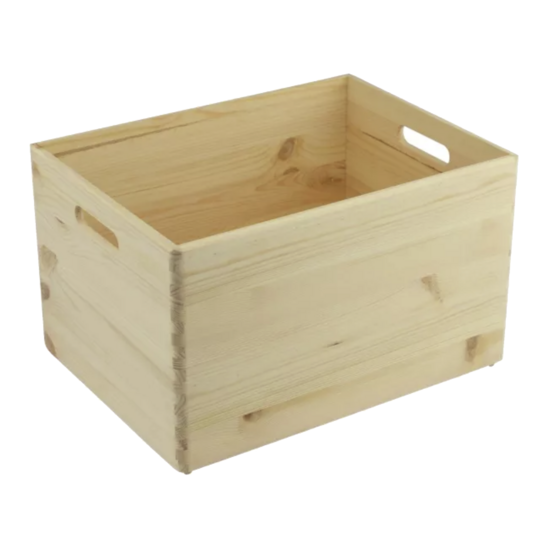 Houten kistje, 39,5cm breed, inhoud 27,6L