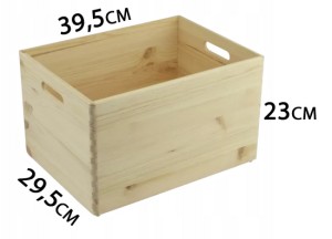 Houten kistje, 39,5cm breed, inhoud 27,6L