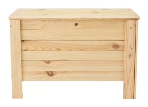 Houten kist met klep deksel, 80 x 51 x 39 cm, inhoud 100L - Deurklink24