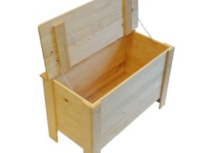 Houten kist met klep deksel, 80 x 51 x 39 cm, inhoud 100L