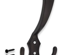 Zwarte kapstokhaak met 3 haken - Deurklink24