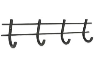 Zwarte kapstokhaak met 4 haken - Deurklink24