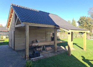 Eiken berging en overkapping | MG Houtbouw