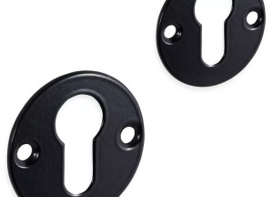 Mazovia rozet set - cilinder - rond- mat zwart - Deurklink24