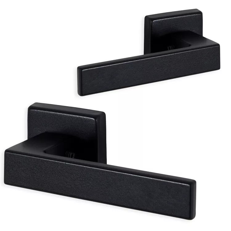 Deurklink ELIOT - vierkante rozet - mat zwart