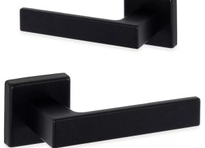 Deurklink ELIOT - vierkante rozet - mat zwart