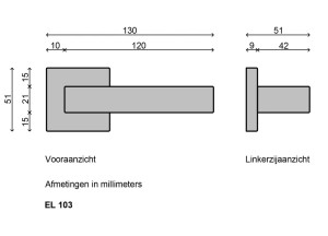 Deurklink ELIOT - vierkante rozet - mat zwart