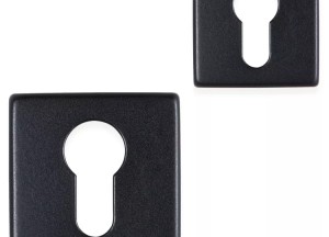 Rozet ELIOT - vierkant - profielcilinder - mat zwart