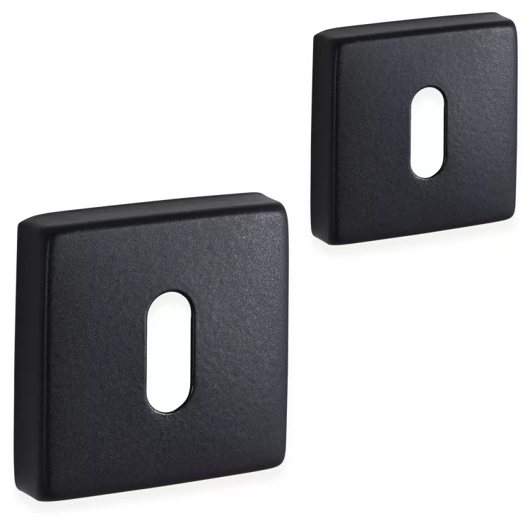 Rozet ELIOT - vierkant - baardsleutel - mat zwart