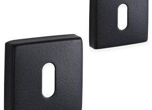 Rozet ELIOT - vierkant - baardsleutel - mat zwart - Deurklink24