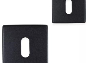 Rozet ELIOT - vierkant - baardsleutel - mat zwart