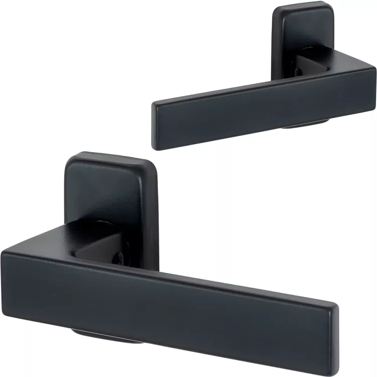 Deurklink ELIOT - rechthoekig rozet - mat zwart