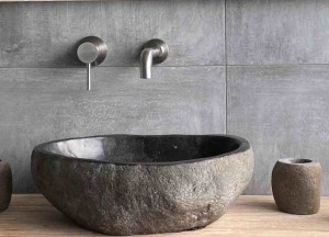 Natuurstenen waskom | Puurteak - Puurteak badkamermeubelen