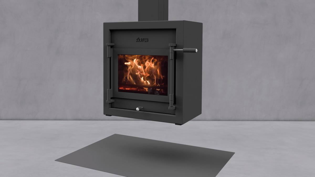 Hangende houtkachel kwadraat | JAcobus