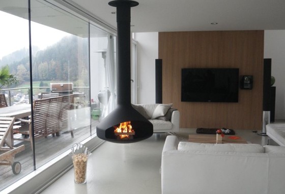 De vrijhangende haard Ergofocus van Focus - Focus