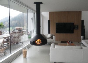 De vrijhangende haard Ergofocus van Focus - Focus