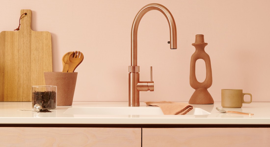 Quooker kranen in gunmetal en rosé koper