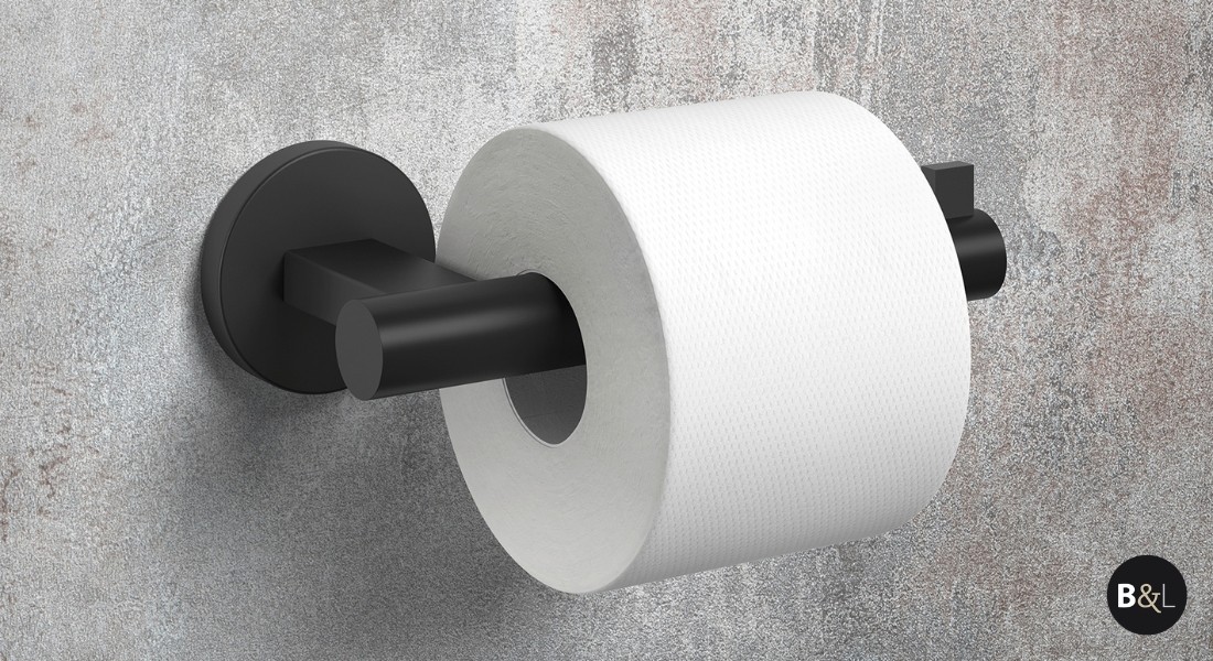 Stoere metamorfose van het toilet met zwarte badkameraccessoires