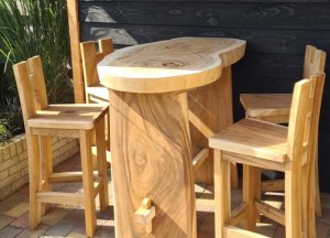 Suar bartafel met barstoelen | Puurteak - Puurteak tuinmeubelen