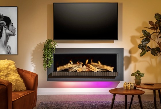Elektrische open haard E-55" | Met Design Frame - Kalfire Fireplaces