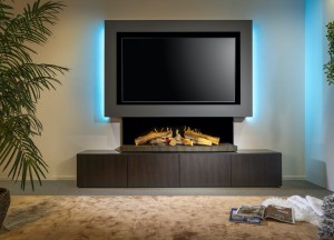 Elektrische open haard E-65&quot; | Met Media Wall - Kalfire Fireplaces