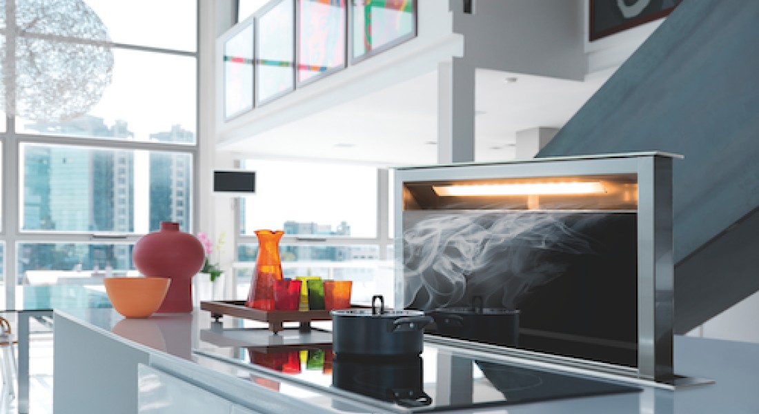 Stijlvolle pop-up afzuigkap van Franke