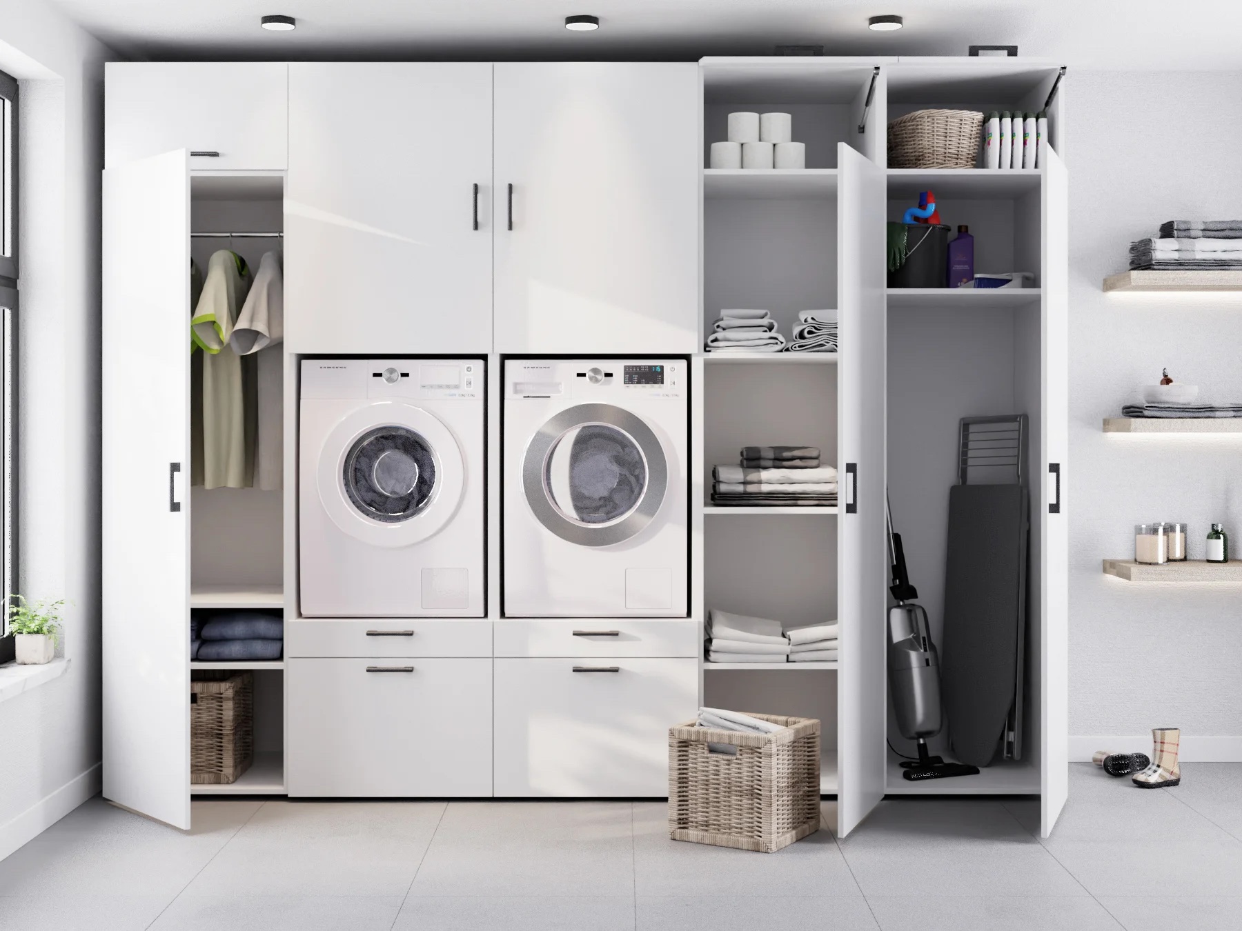 Wasmachine kasten met opbergruimte | Wasombouw