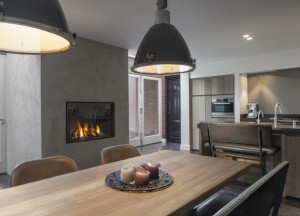 Een haard in de keuken - interieurinspiratie - 