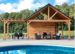 Breid je zwembad uit met een houten zwembadhokje - 