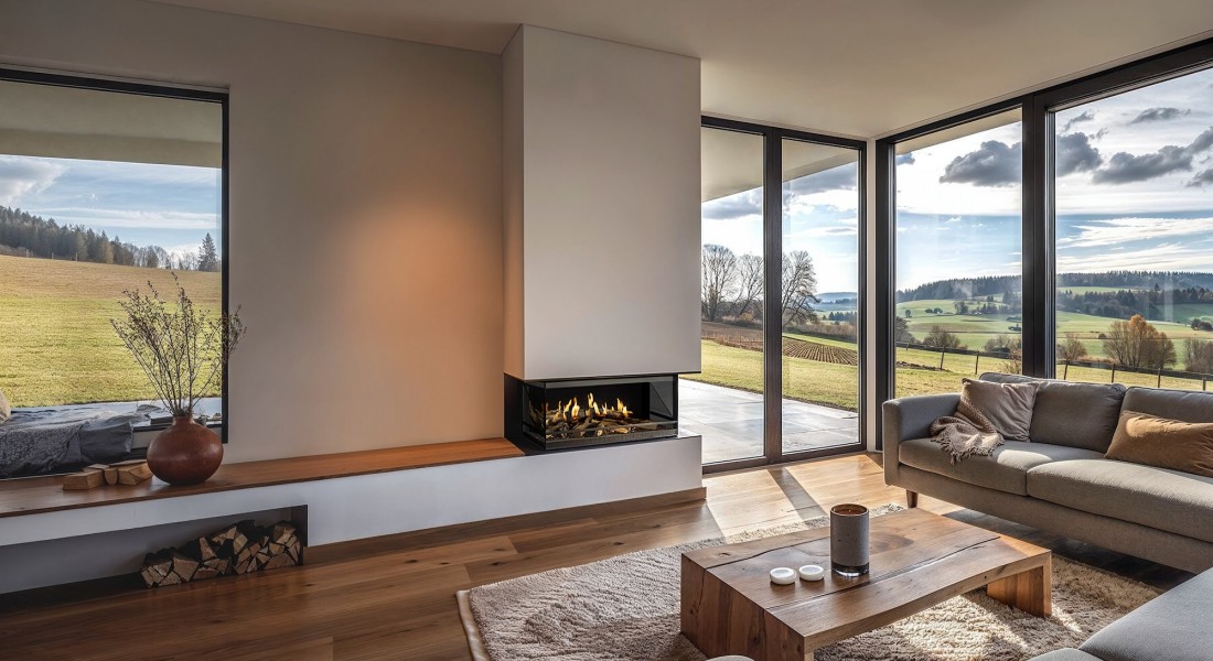 De Kalfire E-one 100S: Een moderne, driezijdige holografische haard