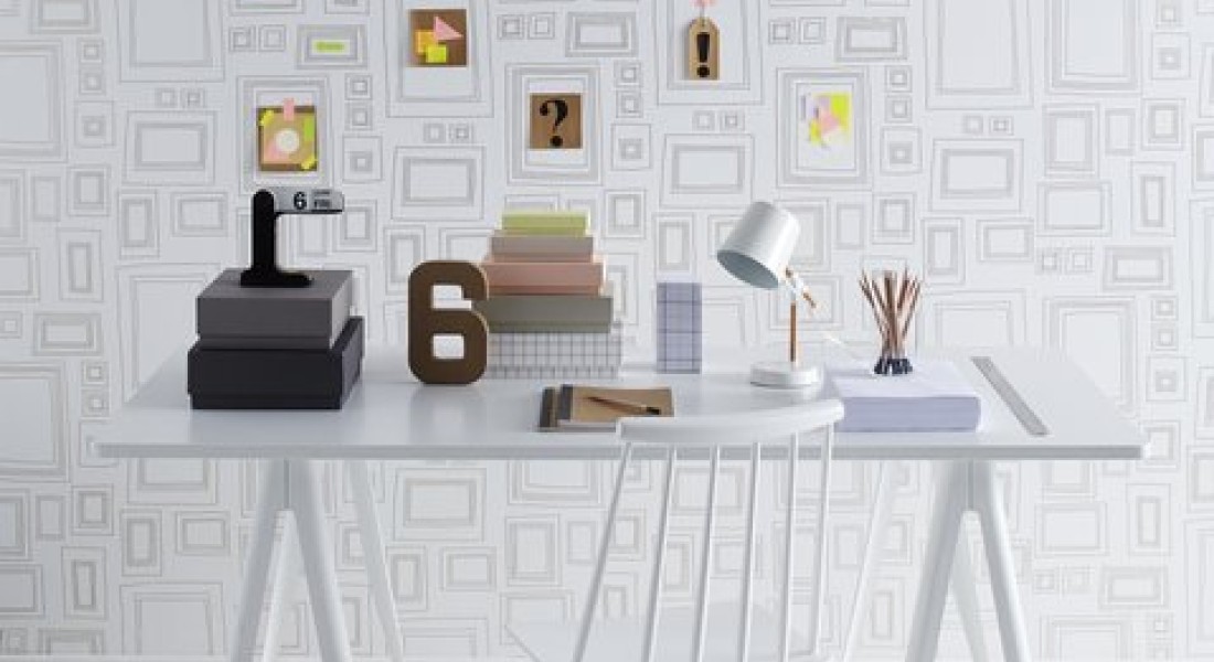 Creëer een kunstwerk op de muur met behang Frames