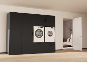 Inbouwkast voor wasmachine en droger | Wasombouw - Wasombouw