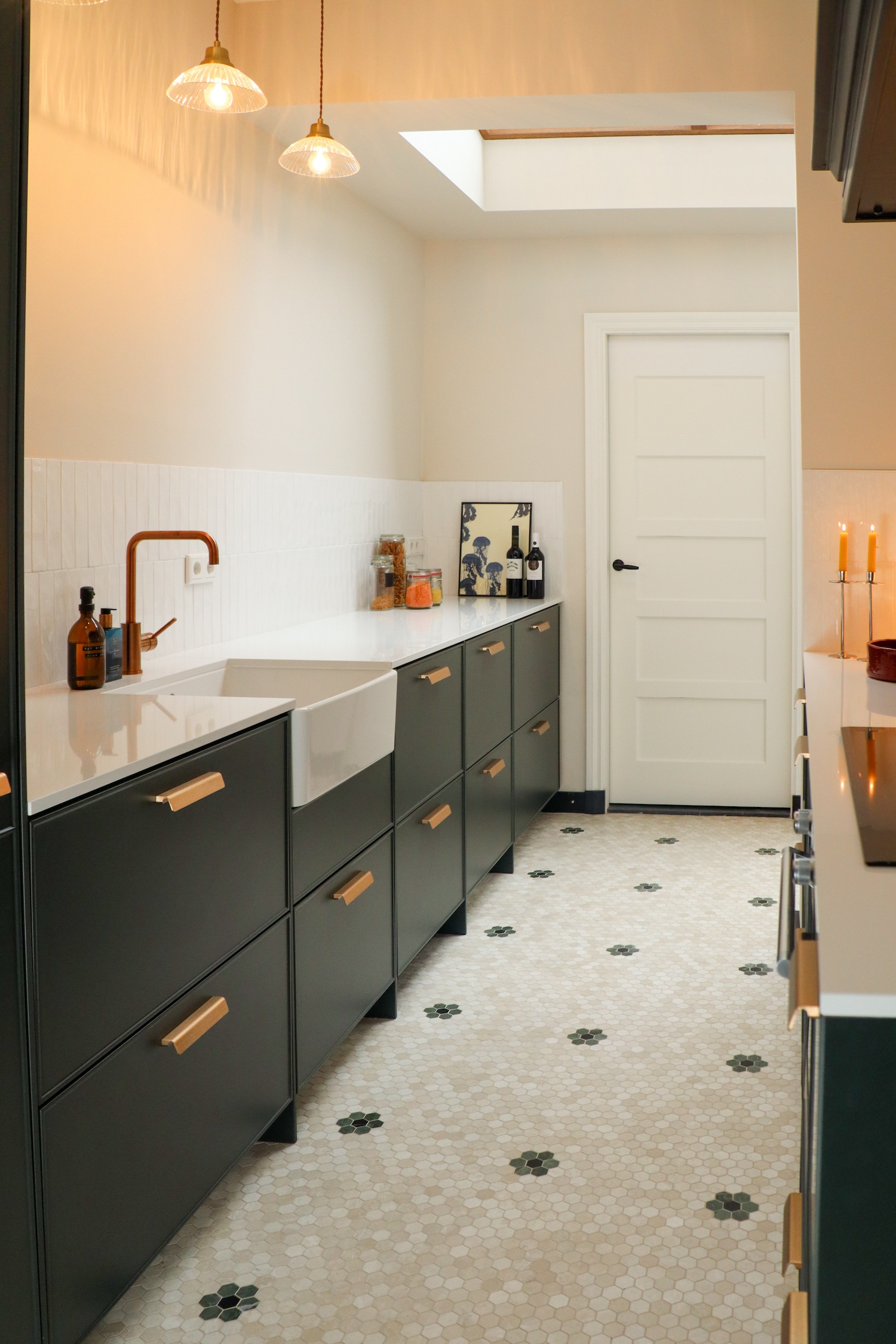 Mosaic Hexagon Plain Bottocino | Designtegels.nl