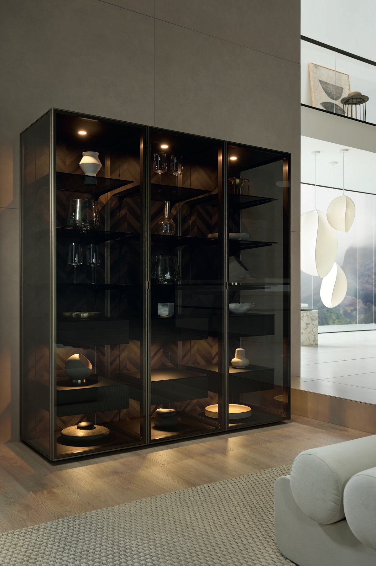 Glazen hoge vitrinekasten |  i-luminate