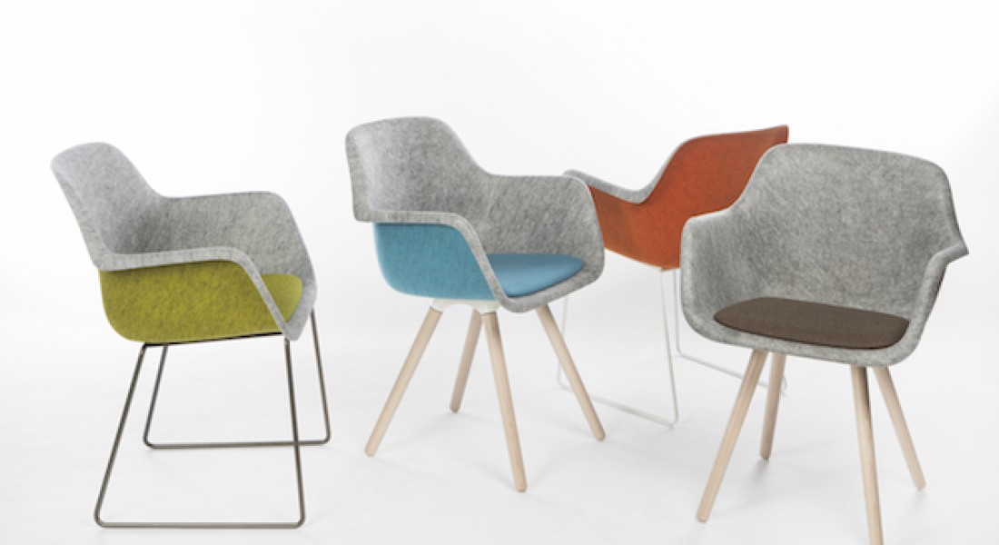 Primeur: vilten stoel uit gerecyclede PET-flessen