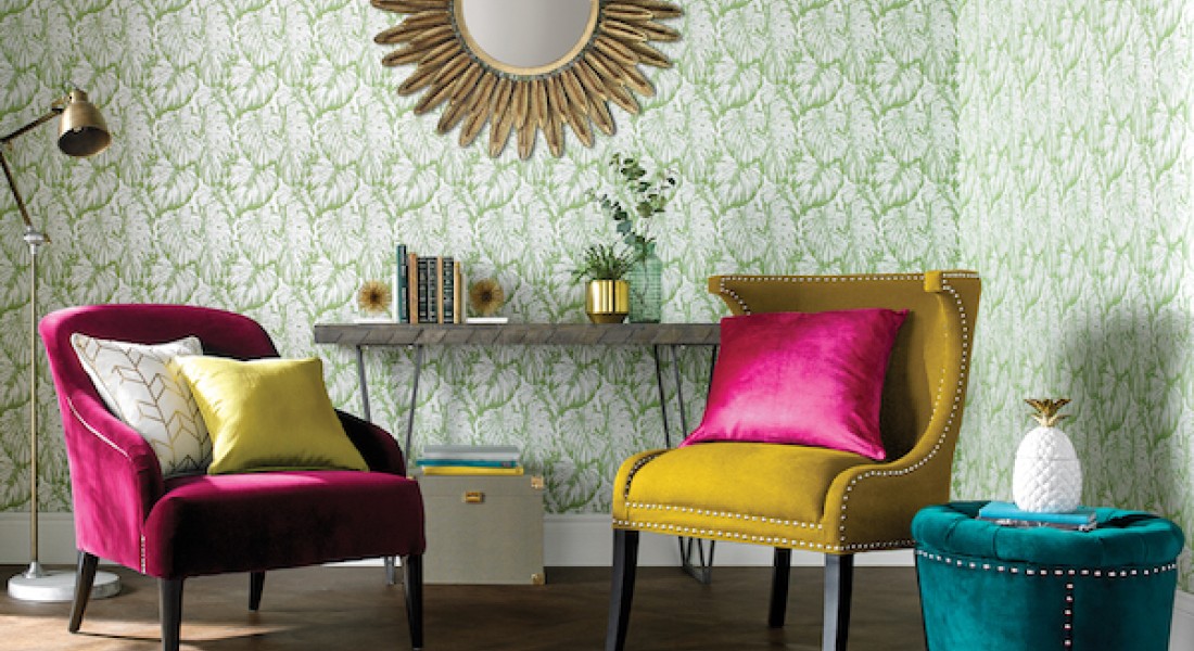 Wegdromen bij tropisch behang