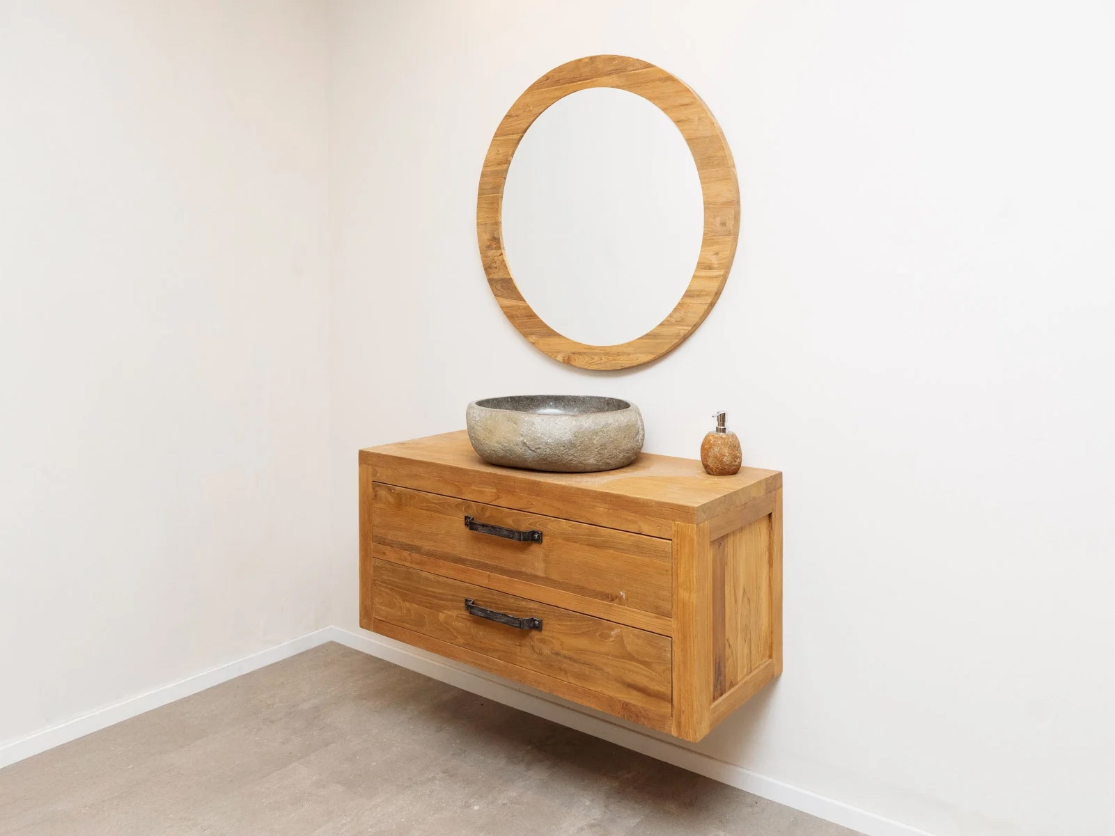 Compleet wastafelmeubel 110cm | Puurteak