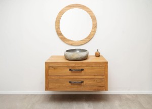 Compleet wastafelmeubel 110cm | Puurteak