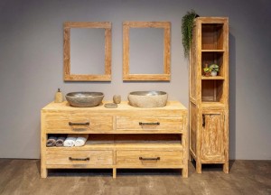 Houten badmeubelset 2 personen | Puurteak