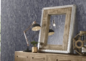 Industrieel interieur met behang - 