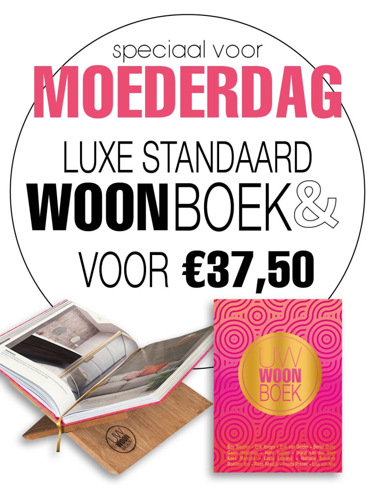 UW Woonboek + houten boekenstandaard