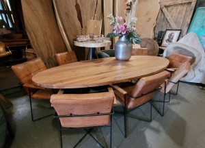 Robuuste teakhouten tafel ovaal | Woodindustries - Woodindustries