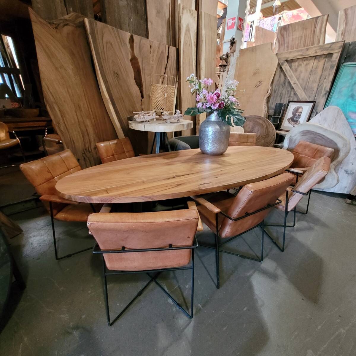 Robuuste teakhouten tafel ovaal | Woodindustries