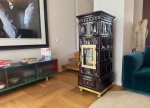 Keramische designkachel Liberty 3rd size in Melanzana - Art of Fire