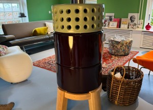Houtkachel RoundStack Wood 1st Size in Aubergine-Groen