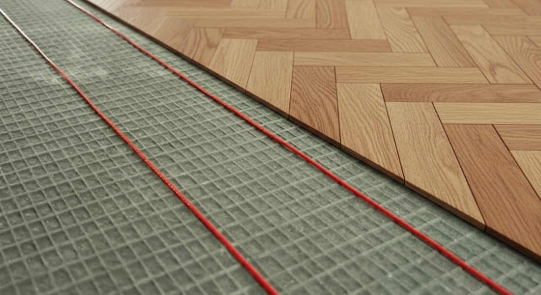Vloerverwarming voor onder parket, laminaat en houten vloeren