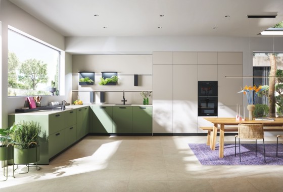 Duurzame next125 keuken in Natural Grey linoleum - next125